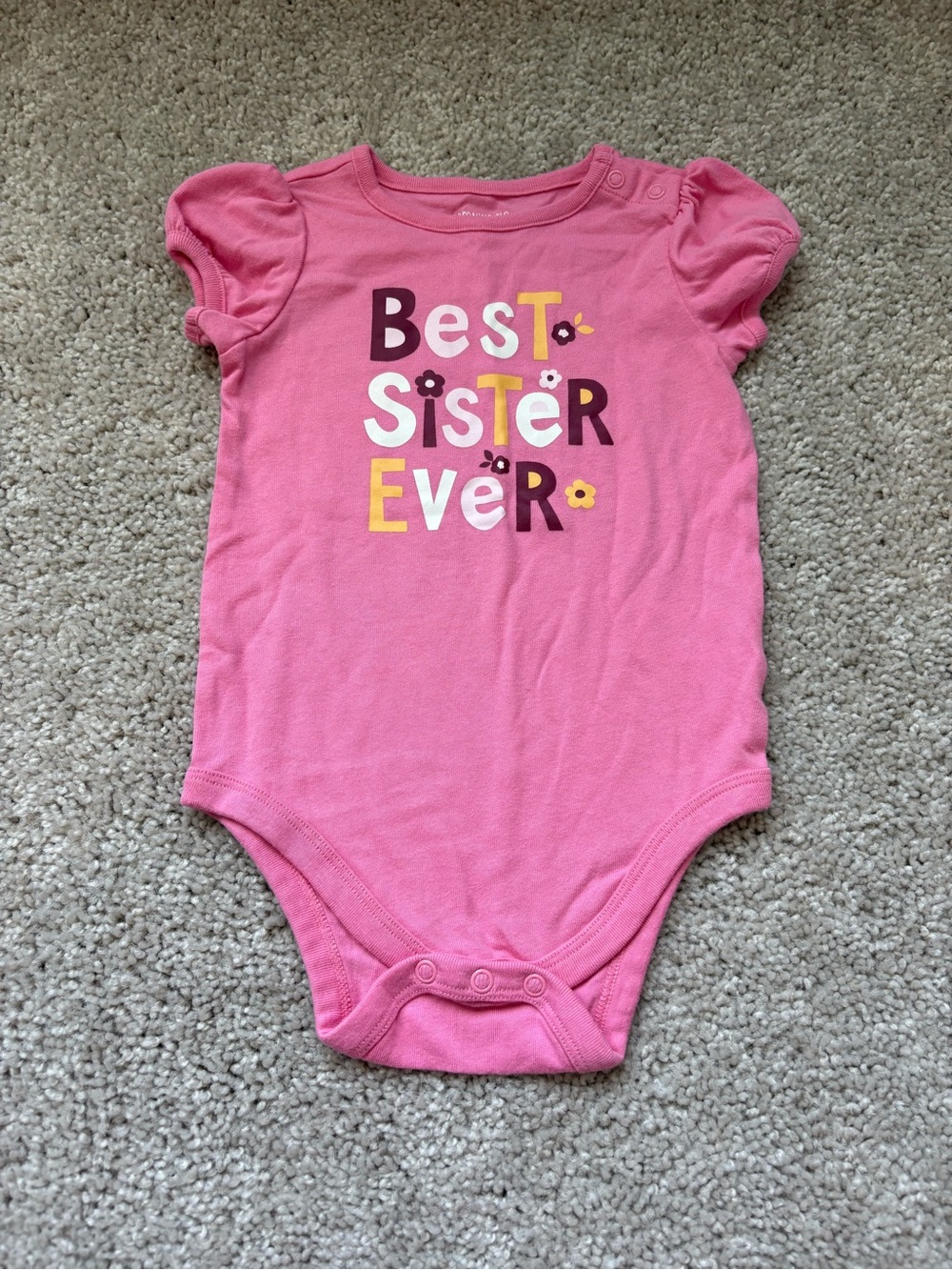 Garanimals Pink "Best Sister Ever" Baby Bodysuit